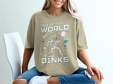 Pickleball Comfort Colors Shirt, Out of This World Dinks, Retro Astronaut Graphic Tee, Fun Court Apparel Gift thumbnail 10