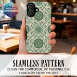 Green Tribal Mandala Digital Wallpaper thumbnail 1