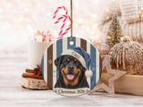 Rottweiler Christmas Ornament 2026, Cute Dog Lover Holiday Keepsake, Blue Santa Hat Pet Tree Decor, Rottie Mom Gift, Dog Memorial Decor thumbnail 2