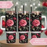 Pink Camellia Tumbler Design, Floral Digital Papers, Watercolor Flowers, Junk Journal Pages, Printable Tumbler PNG, Scrapbooking Paper thumbnail 8