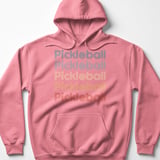 Pickleball Gildan Fleece Hoodie, Retro Striped Pickleball Stacked Line Graphic, Court Pullover Sweatshirt thumbnail 11