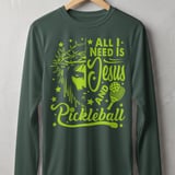 Pickleball Sport-Tek Long Sleeve Tee, All I Need Is Jesus And Pickleball, UV Protection Sun Shield Shirt thumbnail 7