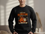 Captain Halloween Candy Quartermaster Jack O Lantern Trick Or Treat Pumpkin Graphic Crewneck Sweatshirts thumbnail 11