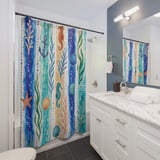 Seaside Whimsy Art Shower Curtain thumbnail 3