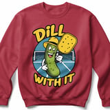 Pickleball Gildan Crewneck Sweatshirt, Dill With It, Court Warm Up thumbnail 5