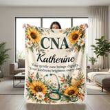 Personalized CNA Floral Blanket thumbnail 6