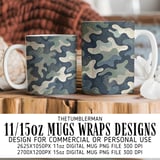 Abstract Camo Digital Pattern, Digital Paper Bundle, Seamless Camouflage, Texture Background, Printable Fabric, Vector Art, Digital Download thumbnail 4