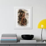 Black Woman Ancestry Wall Art Poster, She Comes From Greatness Framed Poster, African Matriarch Heritage Decor, Empowering Melanin Art thumbnail 3