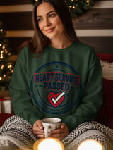 Heart Service Passed T-Shirt: Certified Approved Emblem, Distressed Heart Health Operation Graphic Design thumbnail 16