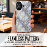 Blue Gold Marble Tumbler, Digital Paper, Watercolor Floral Backgrounds, Floral Junk Journal, Printable PNG, Scrapbooking Paper thumbnail 6