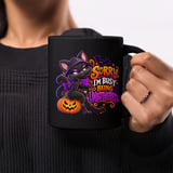 Busy Being Unbothered Black Cat Mug thumbnail 1