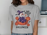 Goose Witch T-Shirt, Halloween Tee, Waiting For Halloween, Spooky Season Shirt, Goose Lover Gift, Cute Pumpkins T-Shirt, Bats and Stars thumbnail 1