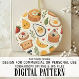 Digital Food Pattern, Digital Breakfast Pattern, Cute Food Illustration, Digital Seamless Pattern, Food Clipart, Digital Bundle Pattern thumbnail 3