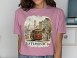 San Francisco Cable Car T-Shirt, Vintage SF Travel Tee, Golden Gate Bridge Watercolor Cityscape Souvenir California Gift thumbnail 6