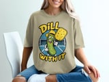 Pickleball Comfort Colors Shirt, Dill With It Funny Pickle Pun, Retro Court Player Vintage Graphic Tee thumbnail 10