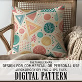 Digital Pattern, Abstract Pattern, Digital Bundle, Geometric, Triangles, Circles, Trees Pattern, Bohemian, Digital Paper, Scrapbook, Fabric thumbnail 5