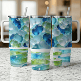 40oz Tumbler Sublimation Wrap, Seamless Distressed Tapered Digital Design, Abstract Candy, Modern Pattern, High Quality Image thumbnail 3