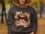 Cozy Season Cat Sweatshirt, Vintage Winter Cat Hoodie, Cute Tabby Cat Scarf Graphic, Aesthetic Autumn Cottagecore Tote Bag Gift thumbnail 20