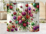 Watercolor Floral Tumbler Sublimation Design PNG | 20oz Skinny Seamless Tapered Digital File with Free Car Coaster Wrap thumbnail 10
