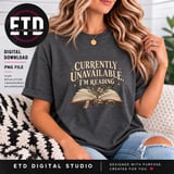 Currently Unavailable I'm Reading PNG, Vintage Bookish Sublimation Design, Floral Book Lover Shirt Graphic, Cozy Reader Clipart Download thumbnail 3