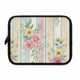 Watercolor Floral Laptop Sleeve, Romantic Peony Accessory Pouch, Shabby Chic Pastel Flower Tablet Case Gift for Her thumbnail 2