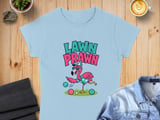 Lawn Prawn Bocce Ball T-Shirt | Funny Flamingo Summer Vacation Tee | Humorous Lawn Game Beach Party Shirt Gift thumbnail 4