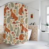 Whimsical Woodland Fox Shower Curtain thumbnail 2