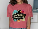 Cancer fighting t-shirt, Victory Looks Like Me tee, cancer survivor gift, motivational top, cancer awareness shirt, colorful graphic TShirt thumbnail 7