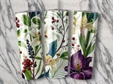 Botanical Tumbler Wrap PNG, Seamless Floral Sublimation Design, 20oz Skinny Tapered Digital Download thumbnail 7