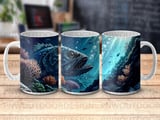 Deep Sea Fish Mug Sublimation Wrap Digital Design, Ocean Life Detailed Art 11oz 15oz Mug Wrap PNG, Coastal Nautical Deep Ocean Sea Animal thumbnail 7