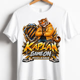 Kaplan Tiger Game On Youth Gaming T-Shirt, Boys Girls Gamer Tee, Orange Tiger Graphic Shirt, Pixo League thumbnail 1