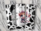 Cute Cow Tumbler Wrap, Bless Your Heart 20oz Tumbler, Farmhouse Tumbler, Seamless Tumbler Design, Animal Lover Gift, Cow Print Tumbler thumbnail 2
