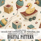 Vintage Toys Charm Digital Pattern Size Bundle Png thumbnail 2