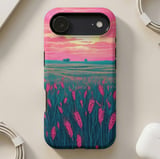 Pink Sunset Wheat Field MagSafe® Phone Case thumbnail 4