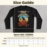 Pickleball Sport-Tek Long Sleeve Tee, Crazy Pickleball Lady, Sun Shield Shirt, Retro Sunset Court Graphic thumbnail 12