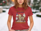 Cute Golden Retriever Halloween Sweatshirt, Spooky Ghosts and Candy, Dog Lover Fall Apparel, adult and kid size t-shirts thumbnail 2