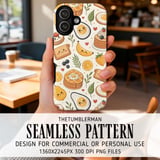 Digital Food Pattern, Digital Breakfast Pattern, Cute Food Illustration, Digital Seamless Pattern, Food Clipart, Digital Bundle Pattern thumbnail 6