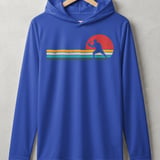Pickleball Sport-Tek Performance Hood, Vintage Retro Sunset Stripes Player Silhouette, Lightweight Hoodie thumbnail 4