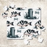 Digital Pattern, Fish and Crab Pattern, Striped Fish, Nautical Pattern, Sea Life Pattern, Digital Bundle, Commercial Use Pattern thumbnail 7