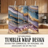 20 oz Agate Skinny Tumbler Wrap Sublimation Design, Gold Amethyst Geode Straight Tapered Wrap png, Digital Download, Elegant Tumbler thumbnail 1