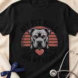 My Pit Bull Has My Heart Tee | Pit Bull Lover Shirt | Pittie Mom Gift | Dog Lover Apparel thumbnail 1