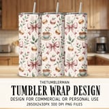 Digital Pattern, Digital Bundle, Macarons, Bows, Tea Cup, Floral, Seamless Pattern, Digital Paper, Scrapbooking, Fabric Design, Commercial thumbnail 2