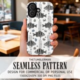 Digital Fish Pattern, Striped Bass Design, Crab Illustration, Wood Seamless, Aquatic Digital Bundle, Commercial Use Pattern, Download thumbnail 6