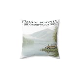 Grand Wagoneer Pillows, Fishin In Style, Waggy Themed Pillows and Pillow Cases, Lake Fishing Scene, Gifts for Him, Classic Car Decor thumbnail 3