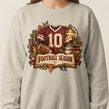 Football Season Sweatshirt, Vintage Football Hoodie, Dark Academia Bookish Gameday Shirt, Fall Tailgate Crewneck, Cozy Autumn Sports Gift thumbnail 3