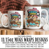 Whimsical Pets Pirate Crew Mug Wrap thumbnail 1