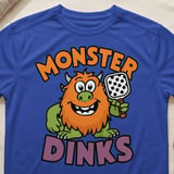 Pickleball Sport-Tek Performance Tee, Monster Dinks, Court Apparel Athletic Short Sleeve Graphic Shirt thumbnail 7