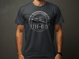 Black Hawk UH 60 T-Shirt, Military Helicopter Pilot Graphic Tee, Army Aviation Veteran Shirt, Tactical Aircraft Badge Crewneck Top thumbnail 5
