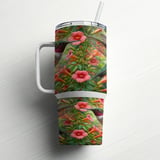 Hummingbird & Trumpet Flower 40oz Tumbler Wrap Design | Floral Bird Sublimation Digital File | Nature Lover Gift thumbnail 6