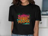 Beach Mama T-Shirt, Summer Vacation Shirt for Moms, Tropical Sunset Palm Tree Coastal Mom Life Tee, Mother's Day Gift thumbnail 1